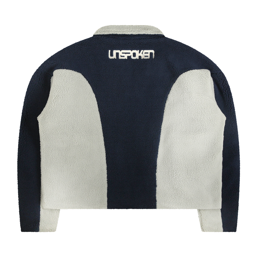 SHERPA FLEECE JACKET (BLUE/GREY)
