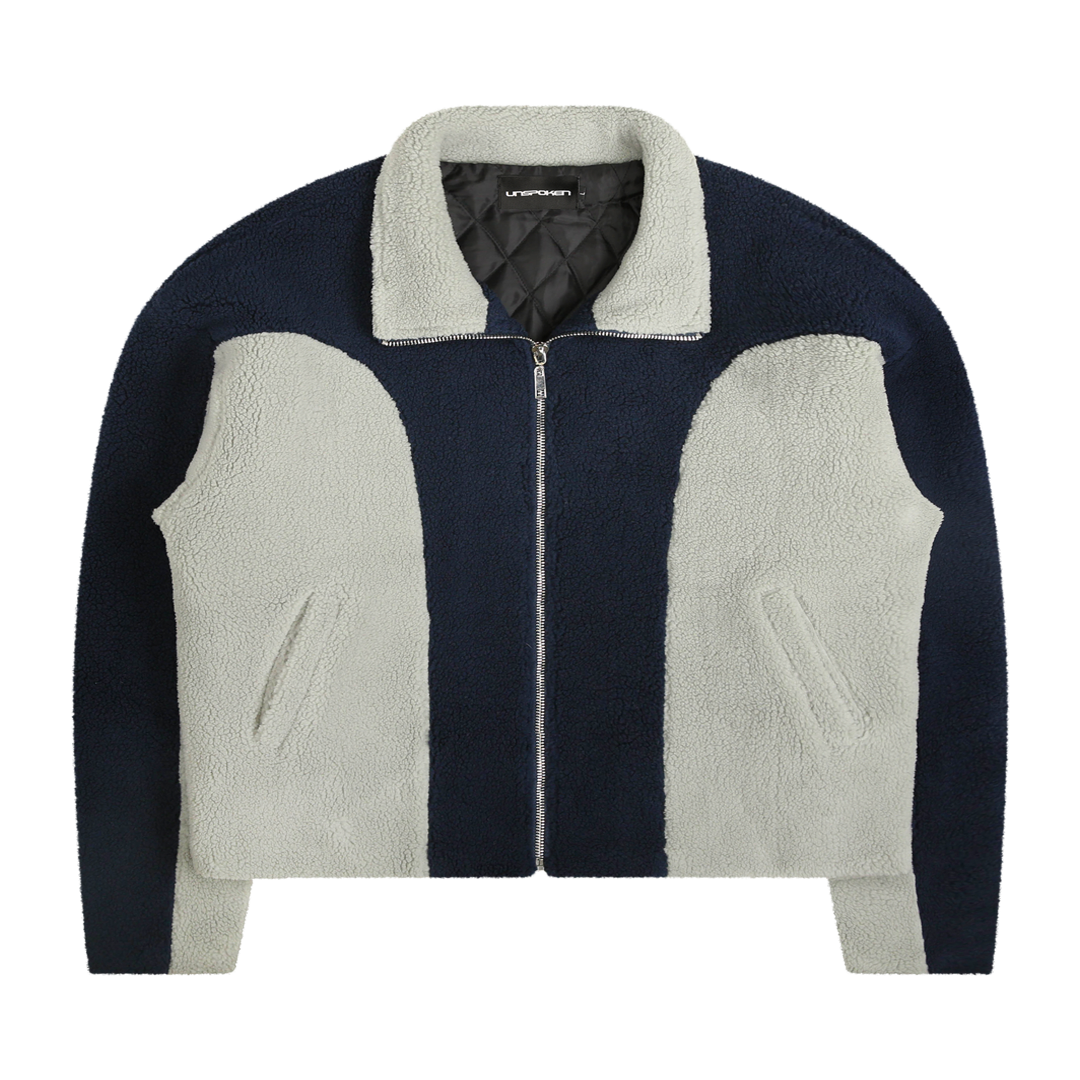 SHERPA FLEECE JACKET (BLUE/GREY)