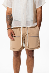 MULTI-POCKET SHORTS (TAN)