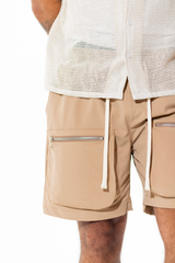 MULTI-POCKET SHORTS (TAN)