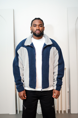 SHERPA FLEECE JACKET (BLUE/GREY)