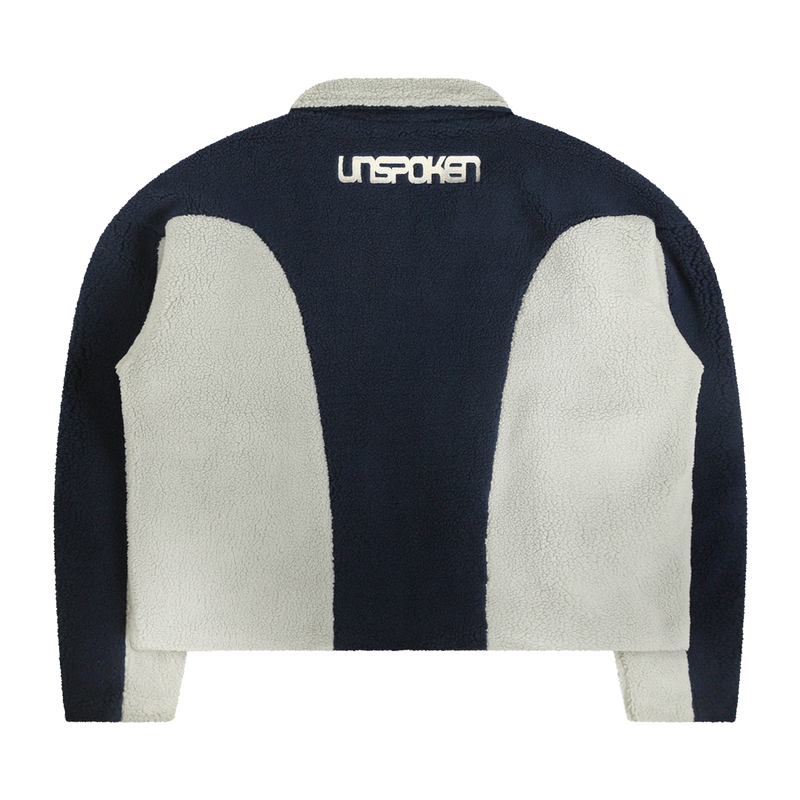 SHERPA FLEECE JACKET (BLUE/GREY)