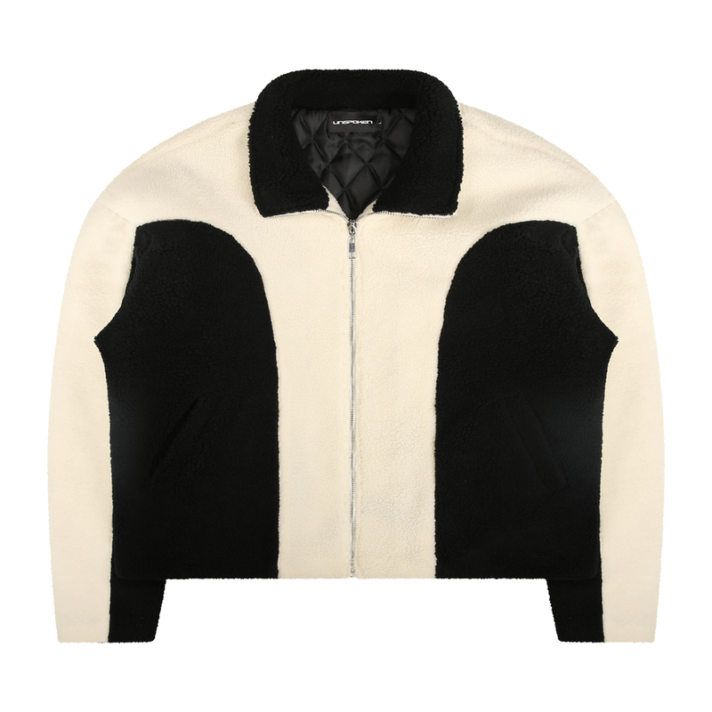 SHERPA FLEECE JACKET (CREAM/BLACK)